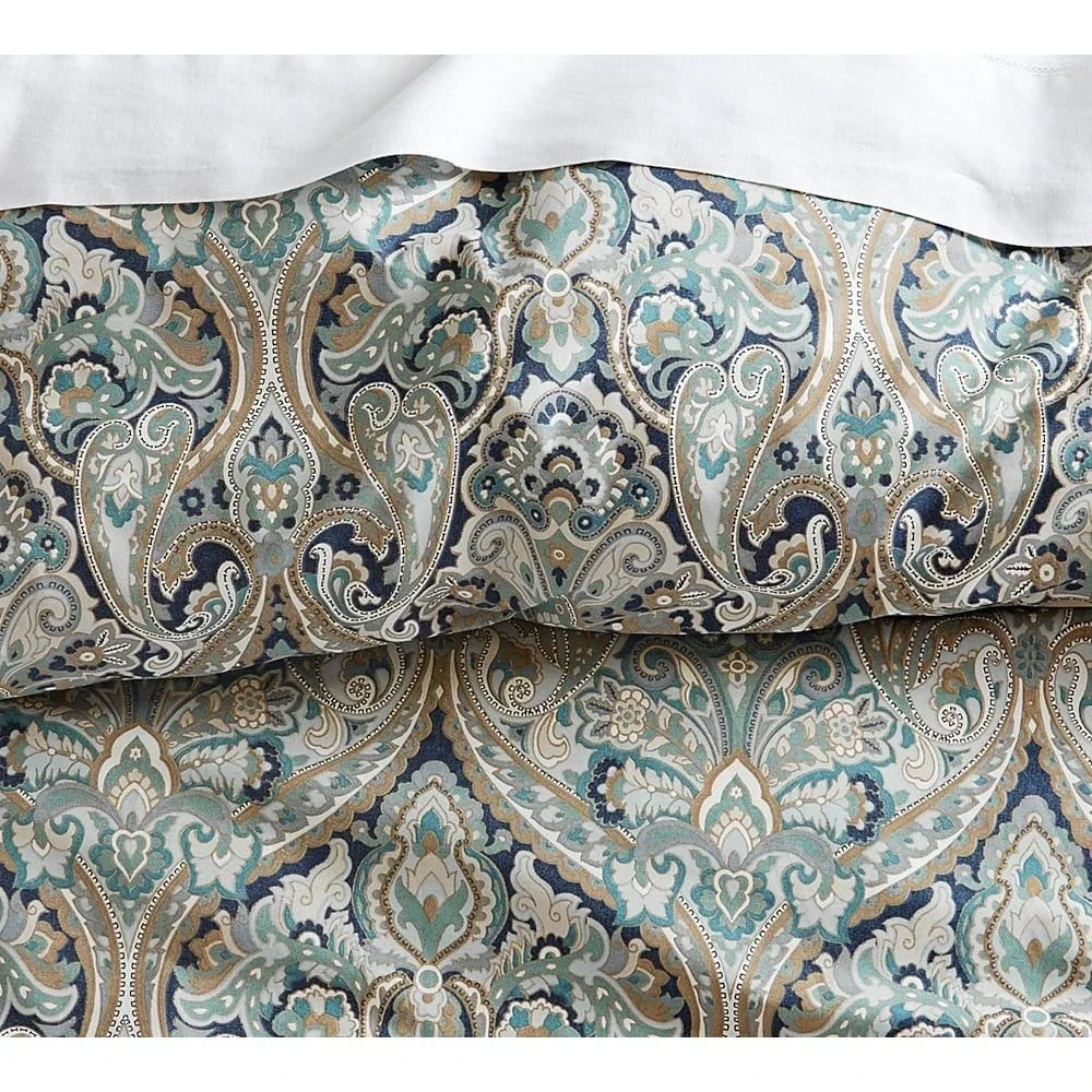 Pottery Barn Mackenna Drapes Set 2 Blue 50x‎ 84 Curtains Medallion Paisley New